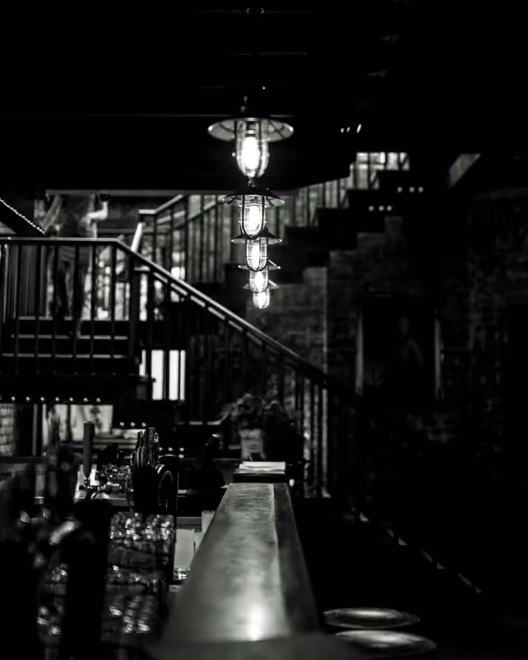 The lounge at The Ardmore under pendant lights