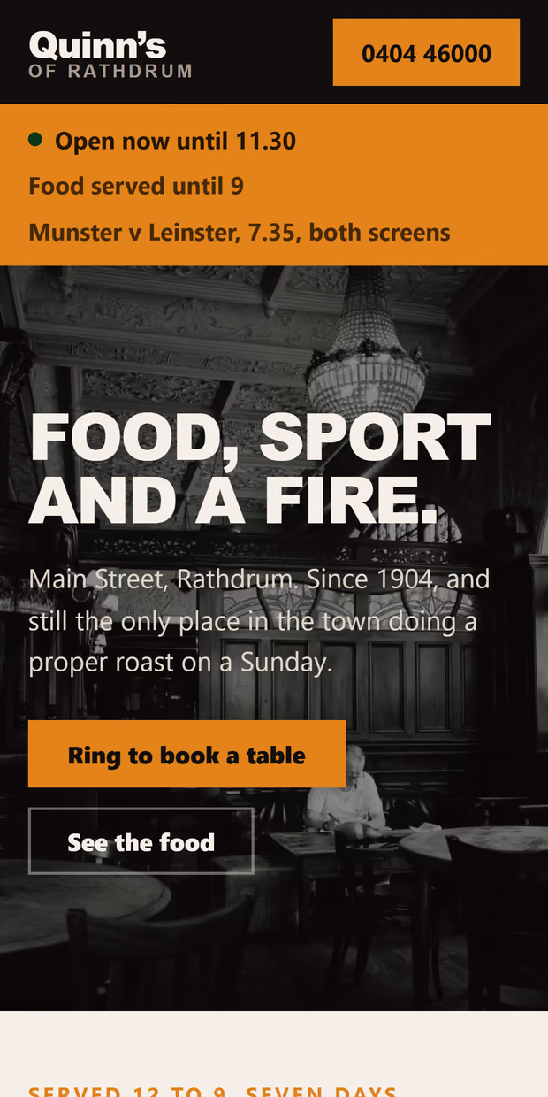 The website we built for Quinn's of Rathdrum